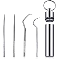 Juego de Bolsillo de Palillos Portátiles de Dientes de Titanio Palillos Reutilizables de Dientes de Metal con Soporte…
